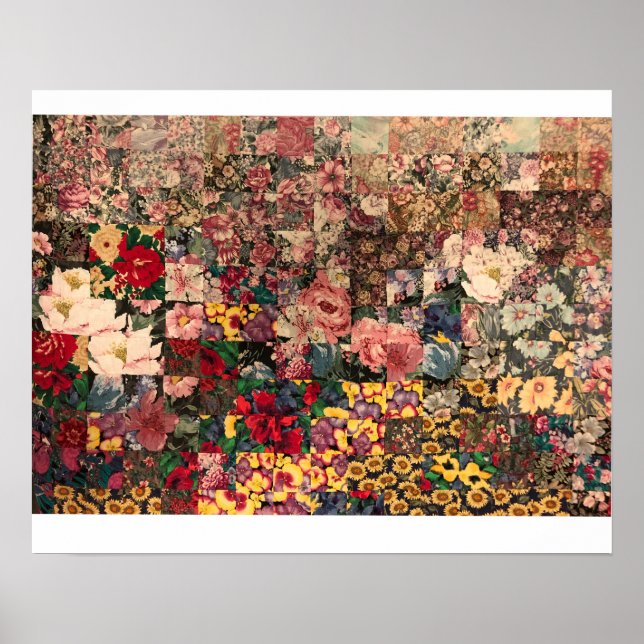 Wasserfarbenquilt-Design-Posterposter Poster (Vorne)