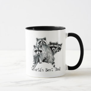 Wasserfarbenraccoon, Fahrrad, Fahrradbester Vater Tasse