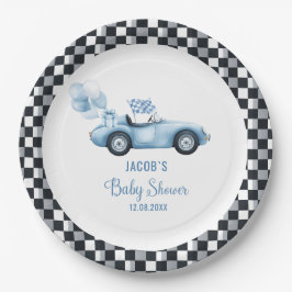 Wasserfarbenrace Car Baby Dusche Pappteller