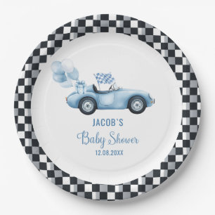 Wasserfarbenrace Car Baby Dusche Pappteller