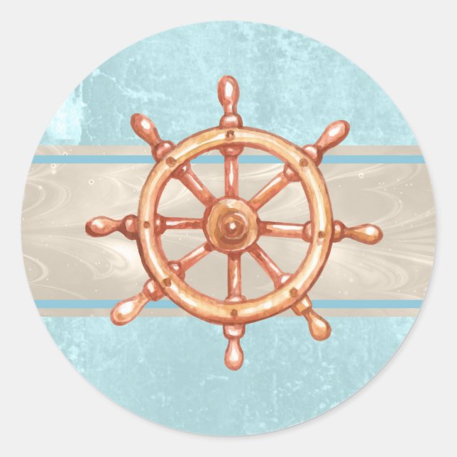 Wasserfarbenrad-Helmrad-ID385 Runder Aufkleber (Vorderseite)