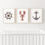 Wasserfarbenraderanker Bilderwand Sets<br><div class="desc">Fügen Sie Ihrem nautischen Themenraum eine Touch mit diesem Set von 3 Aquarelldrucken hinzu.</div>