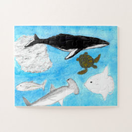 Wasserfarbenrätsel für Meerestiere, 30 Stück Puzzle