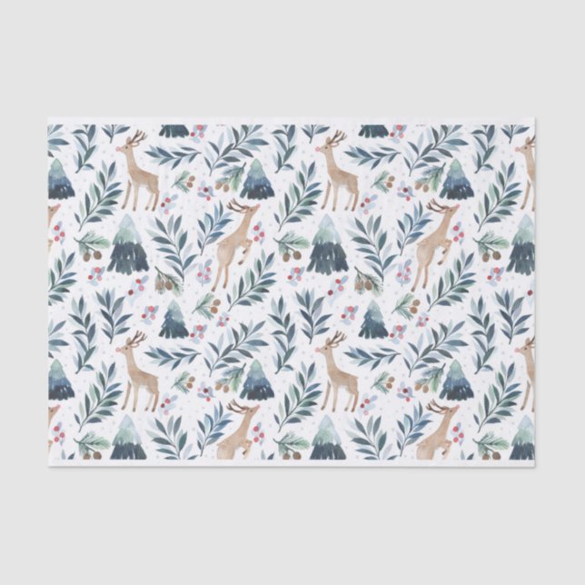 Wasserfarbenreeder im Wald Seidenpapier (Vorderseite)