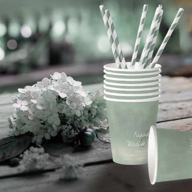 Wasserfarbenreflektionen Hochzeitssage ID774 Pappbecher (Von Creator hochgeladen)