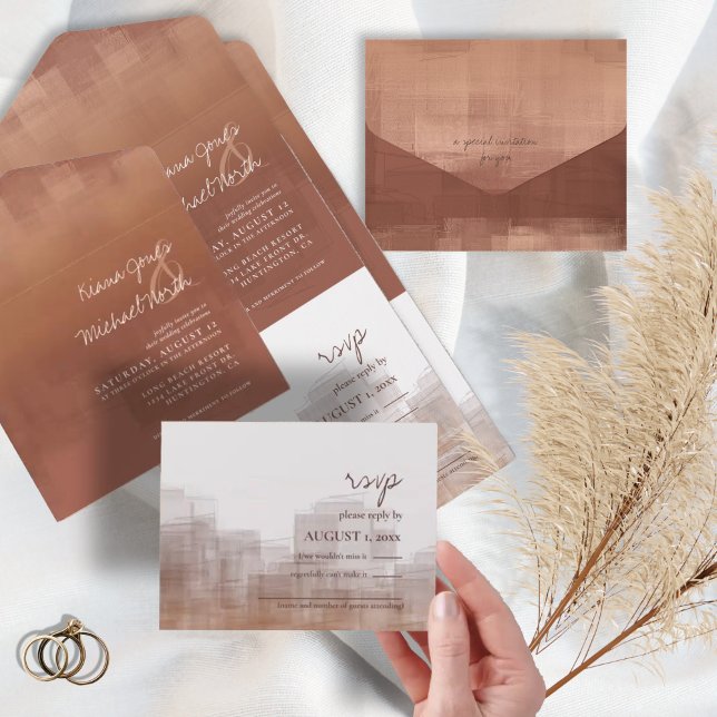 Wasserfarbenreflektionen Hochzeitszange ID774 All In One Einladung (Von Creator hochgeladen)