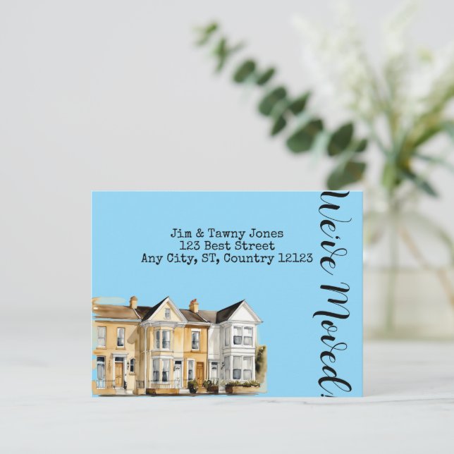 Wasserfarbenreihe der Zuhause Postkarte (Stehend Vorderseite)