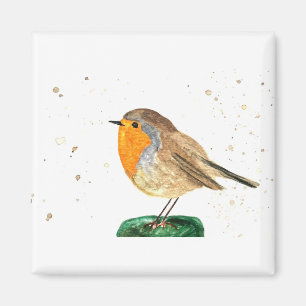 Wasserfarbenrobinvogel Weihnachtsfest Magnet