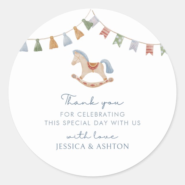 Wasserfarbenrockner, Babydusche Runder Aufkleber (Vorderseite)