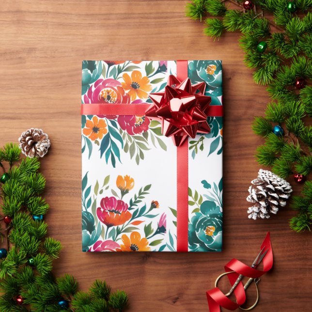 Wasserfarbenromantik: Eine farbenfrohe Hochzeit Geschenkpapier (Feiertagsgeschenk)