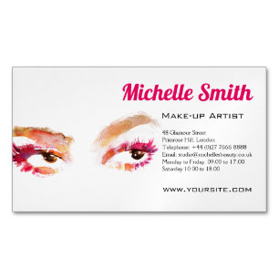 Wasserfarbenrosa Augenbrauen-Brandung Magnetische Visitenkarte