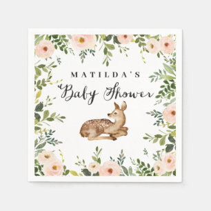 Wasserfarbenrosa Blumenwalddusche Serviette