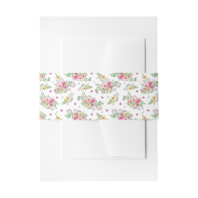 Wasserfarbenrosa Blumenzehen Einladungsbanderole (Vorderseite Beispiel)