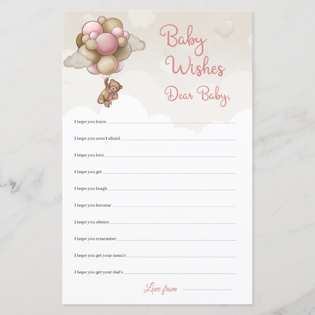 Wasserfarbenrosa brauner Elfenbeinteddy Dear Baby  (Vorderseite)