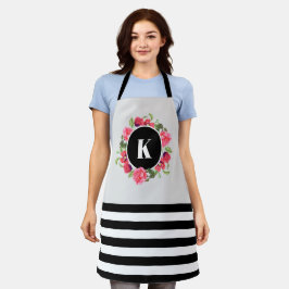 Wasserfarbenrosa Rose und Rotpfeife Kranzkreis Schürze