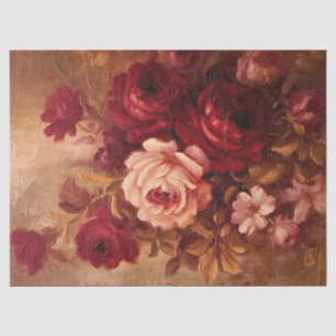 Wasserfarbenrot und bordeauxfarbene Rose Vintages  Seidenpapier