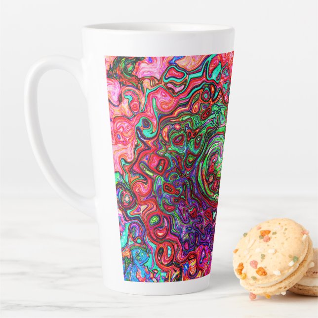 Wasserfarbenroter Groovy Abstrakt Retro Liquid Swi Milchtasse (Beispiel)