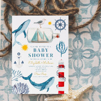 Wasserfarbenschiff, Sailor Whale Sea Babydusche