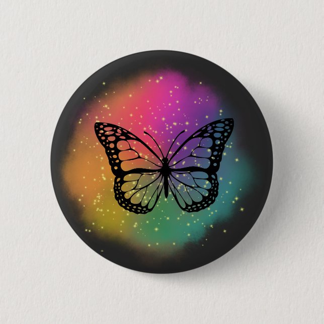 Wasserfarbenschmetterling Button (Vorderseite)