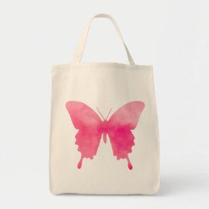 Wasserfarbenschmetterling - Fuchsia und Pastellros Tragetasche
