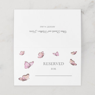 Wasserfarbenschmetterling. Hochzeitreservierte Pla Platzkarte