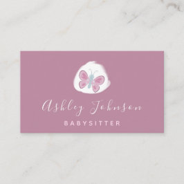 Wasserfarbenschmetterling Hübsch Pink Babysitter E Visitenkarte