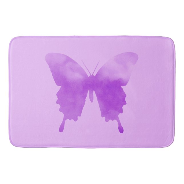 Wasserfarbenschmetterling - Lavendel und Violett Badematte (Vorderseite)