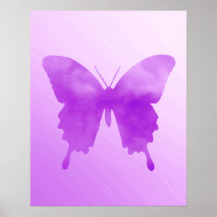Wasserfarbenschmetterling - Lavendel und Violett Poster