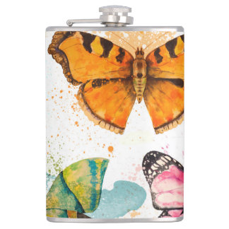 Wasserfarbenschmetterling Nahtloses zartes Muster Flachmann