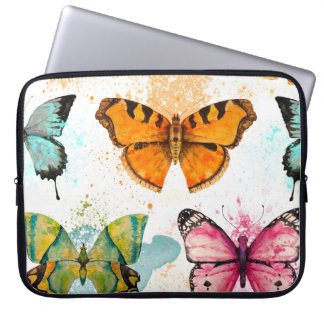 Wasserfarbenschmetterling Nahtloses zartes Muster Laptopschutzhülle
