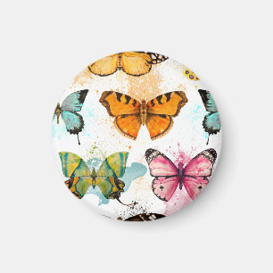 Wasserfarbenschmetterling Nahtloses zartes Muster Magnet