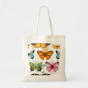 Wasserfarbenschmetterling Nahtloses zartes Muster Tragetasche