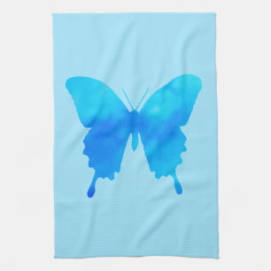 Wasserfarbenschmetterling - Schatten von Sky Blue Handtuch