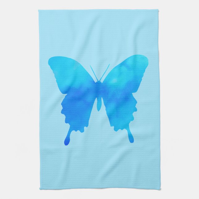 Wasserfarbenschmetterling - Schatten von Sky Blue Handtuch (Vertikal)
