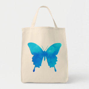 Wasserfarbenschmetterling - Schatten von Sky Blue Tragetasche