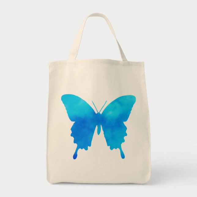 Wasserfarbenschmetterling - Schatten von Sky Blue Tragetasche (Vorne)