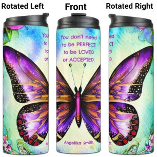 Wasserfarbenschmetterling Selbst Liebe mit Individ Thermosbecher