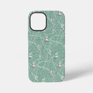 Wasserfarbenschmetterlinge auf Minzgrün iPhone 12 Mini Hülle