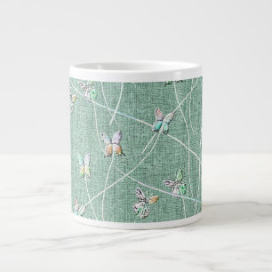 Wasserfarbenschmetterlinge auf Minzgrün Jumbo-Tasse