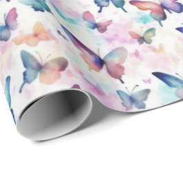 Wasserfarbenschmetterlinge: glatternde Schönheit Geschenkpapier