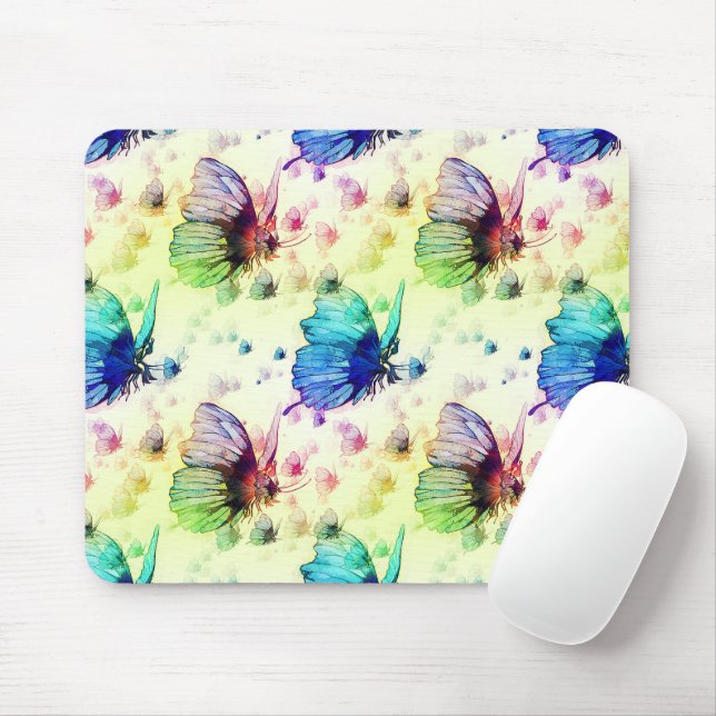 Wasserfarbenschmetterlinge Mousepad (Mit Mouse)