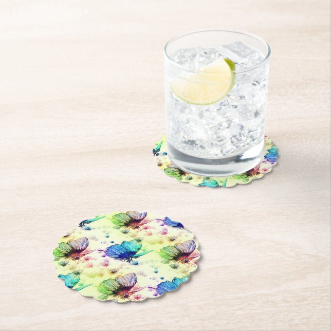 Wasserfarbenschmetterlinge Untersetzer (Vor Ort)