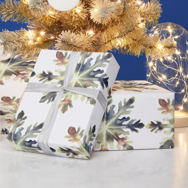 Wasserfarbenschneeflocken, magische Farben Geschenkpapier (Feiertage)