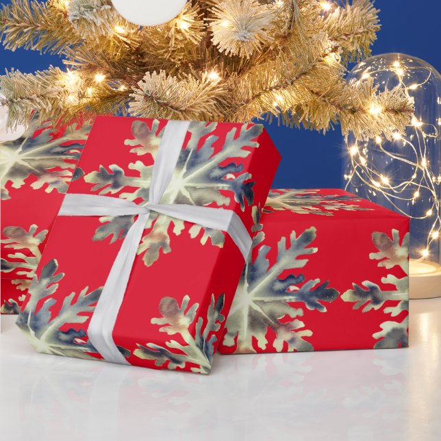 Wasserfarbenschneeflocken, magische Farben Geschenkpapier (Feiertage)