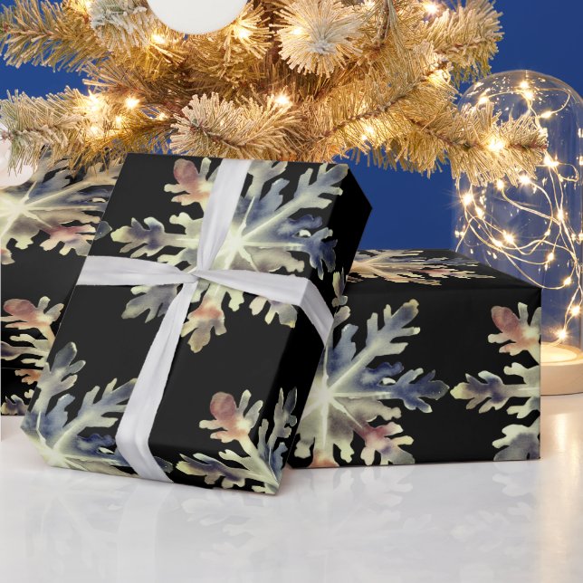 Wasserfarbenschneeflocken, magische Farben Geschenkpapier (Feiertage)