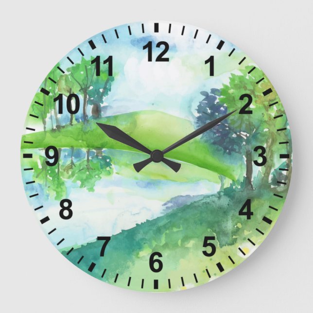Wasserfarbenschutz-Uhr Große Wanduhr (Vorderseite)