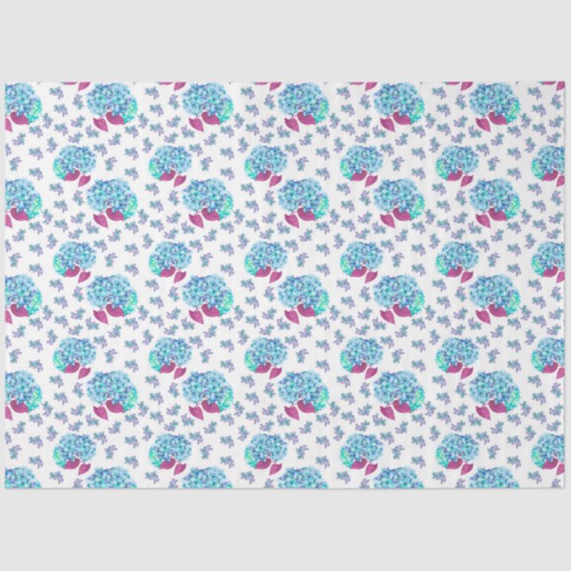 Wasserfarbenserie Hydrangea 6 Seidenpapier (Vorderseite)