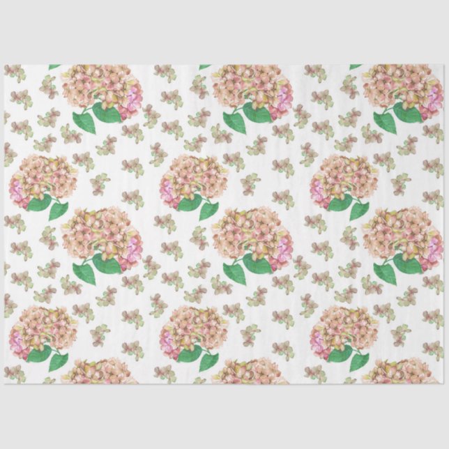 Wasserfarbenserie Hydrangea Design 1 Seidenpapier (Vorderseite)