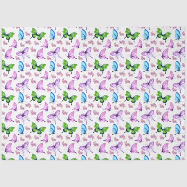 Wasserfarbenserie Hydrangea Design 5 Seidenpapier (Vorderseite)