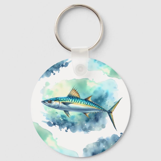 Wasserfarbenserie: Mackerel Schlüsselanhänger (Vorderseite)